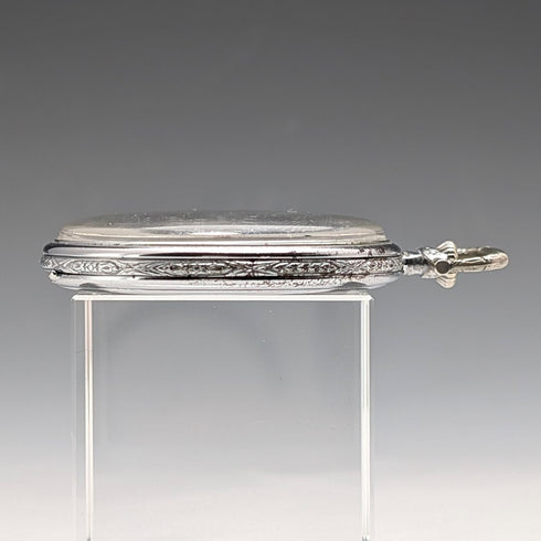 アンティーク スイス LANCO 懐中時計 アールデコ 合金ケース 動作良好