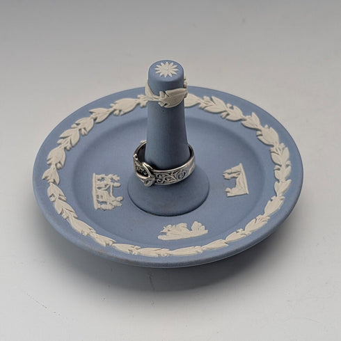 英國復古 Wedgwood Jasperware 淡藍色戒指托