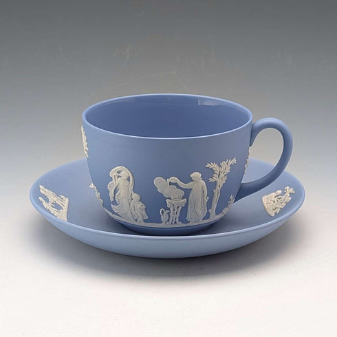 復古英國 Wedgwood Jasperware 淡藍色茶杯和茶碟