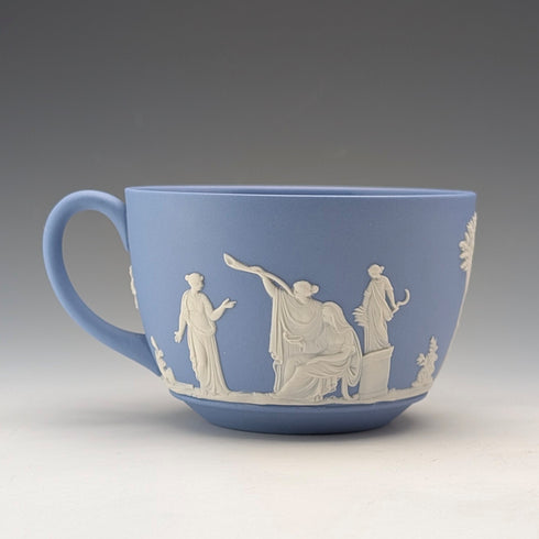 英国ヴィンテージ ウェッジウッド ジャスパーウェア製 カップ&ソーサー ペールブルー