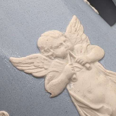 復古英國 Jasperware 咖啡壺(淡藍色)