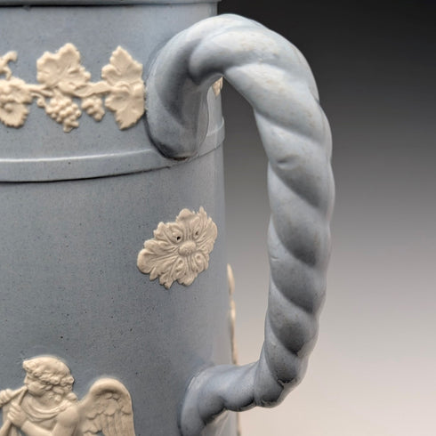 復古英國 Jasperware 咖啡壺(淡藍色)