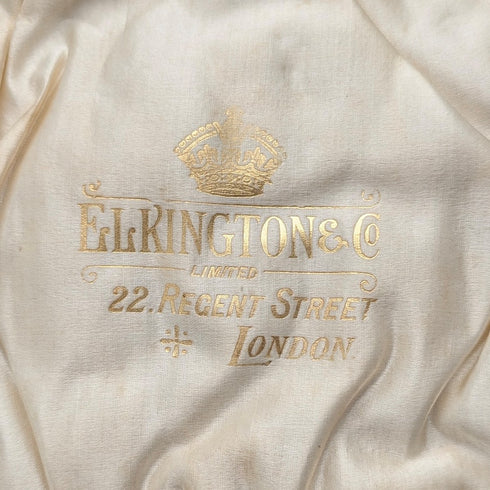 1900年 英国アンティーク 金メッキ純銀製ティースプーン12本セット 計218g ケース入 George Bedingham