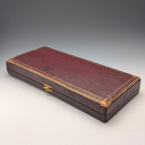 Circa 1900 French antique silver plate fish server set with case SFAM