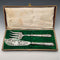 Circa 1900 French antique silver plate fish server set with case SFAM