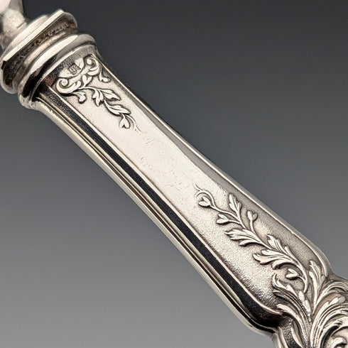 Circa 1900 French antique silver plate fish server set with case SFAM