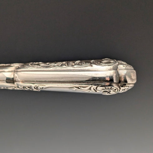 Circa 1900 French antique silver plate fish server set with case SFAM