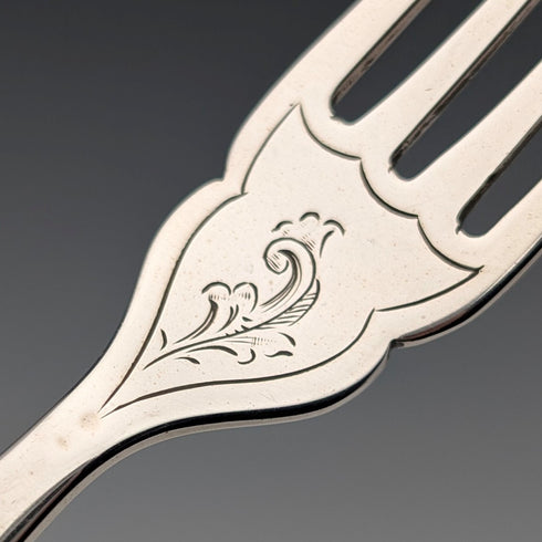 1905年頃 英国アンティーク 総純銀製 カトラリーペア 計71g William Hutton