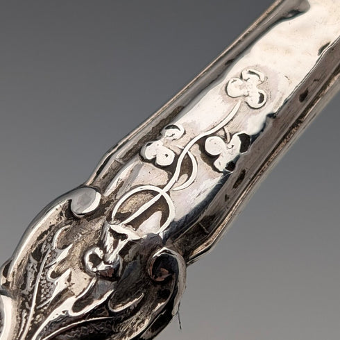 Circa 1851 British antique pure silver christening cutlery, total weight 34g, James Collins