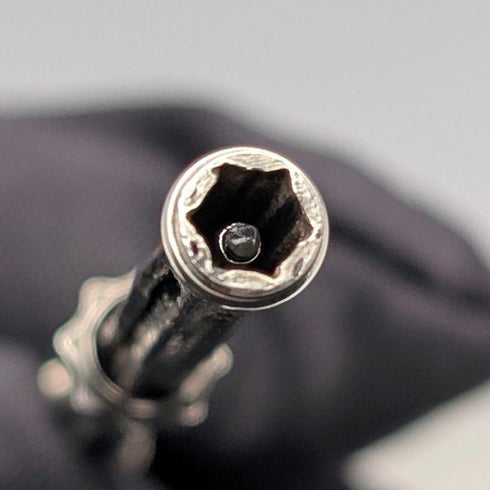 約 1910 年古董銀質推拉鉛筆 54-71 毫米白色石頭