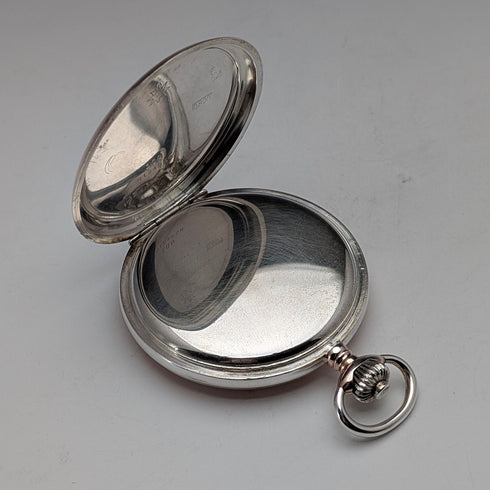 ドイツアンティーク ユンハンス 機械式懐中時計 銀側ハンターケース 動作良好