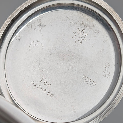 ドイツアンティーク ユンハンス 機械式懐中時計 銀側ハンターケース 動作良好