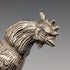 Pair of vintage pewter fighting cock figurines