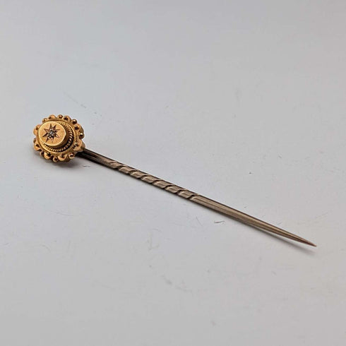 古董英國 15ct 金別針胸針(盒裝)