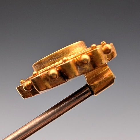 Antique British 15ct gold pin brooch in case