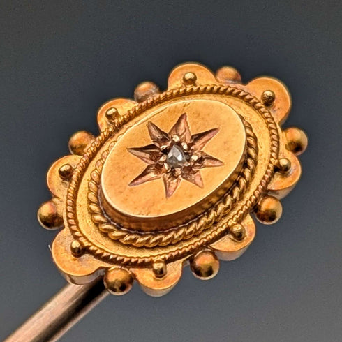 古董英國 15ct 金別針胸針(盒裝)