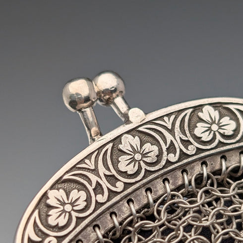 德國古董 800 銀網狀錢包,附零錢包