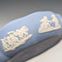 British Vintage Wedgwood Jasperware Round Box for Small Items, Pale Blue, No Lid