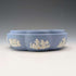 British Vintage Wedgwood Jasperware Round Box for Small Items, Pale Blue, No Lid