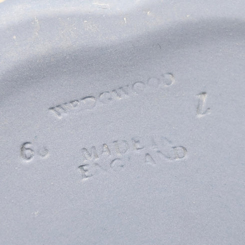 British Vintage Wedgwood Jasperware Round Box for Small Items, Pale Blue, No Lid