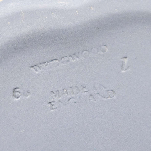 British Vintage Wedgwood Jasperware Round Box for Small Items, Pale Blue, No Lid