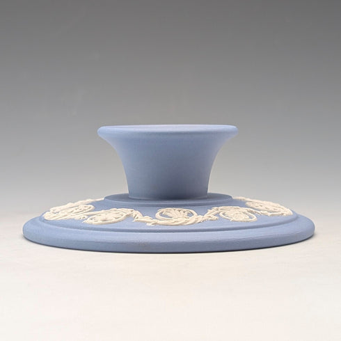 Vintage British Wedgwood Jasperware Candlestick, Pale Blue
