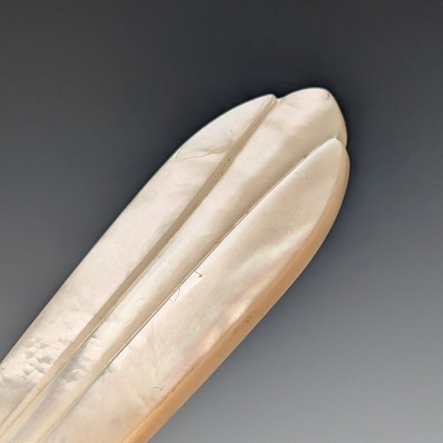 1875年頃 英国アンティーク 白蝶貝ハンドル デザートカトラリー6ペア トレー入