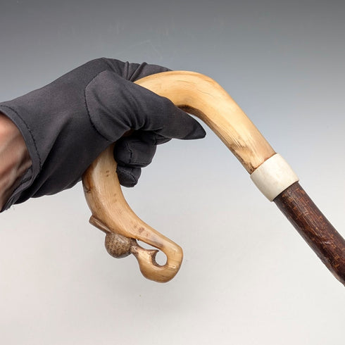 古董英國蘇格蘭角柄牧羊人手杖 92 厘米