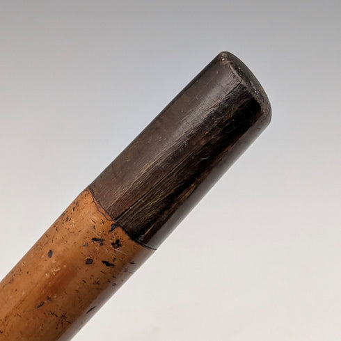 1901年英國古董馬六甲桿 L 型鹿角柄純銀裝飾手杖 88 公分亨利·豪威爾