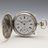 Circa 1908 Antique Longines Pocket Watch with Floral Engravings, Silver Side Hunter Case, Good Working Condition