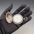 Circa 1908 Antique Longines Pocket Watch with Floral Engravings, Silver Side Hunter Case, Good Working Condition