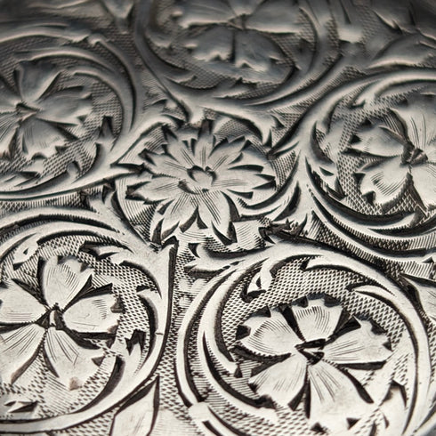 Circa 1908 Antique Longines Pocket Watch with Floral Engravings, Silver Side Hunter Case, Good Working Condition