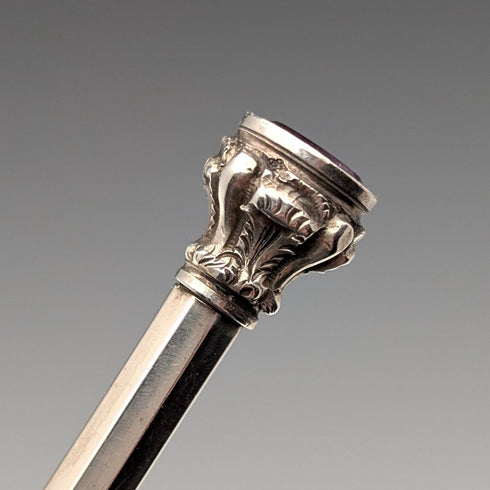 Circa 1900 Antique Push-Pull Pencil Purple Stone