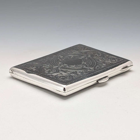 1898年 英国アンティーク 純銀製 両開き型カードケース 83g Charles Chesterman