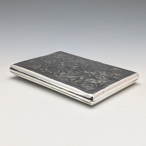 1898年 英国アンティーク 純銀製 両開き型カードケース 83g Charles Chesterman