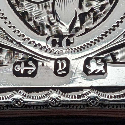 1898年 英国アンティーク 純銀製 両開き型カードケース 83g Charles Chesterman