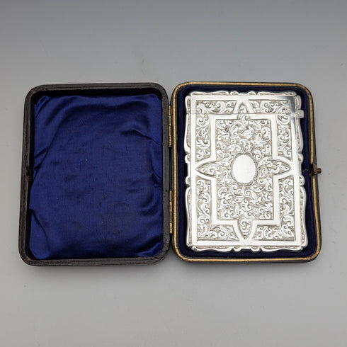 1882年 英国アンティーク 純銀製 カードケース 57g ボックス入り極美品 Frederick Marson