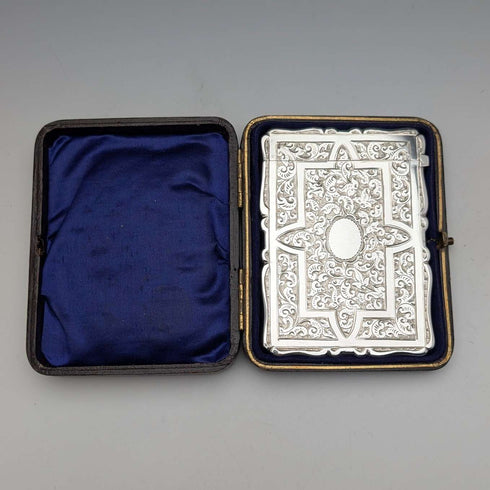 1882年 英国アンティーク 純銀製 カードケース 57g ボックス入り極美品 Frederick Marson