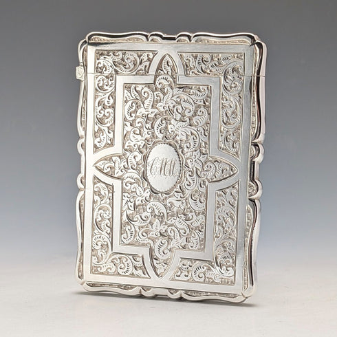 1882年 英国アンティーク 純銀製 カードケース 57g ボックス入り極美品 Frederick Marson