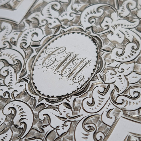 1882年 英国アンティーク 純銀製 カードケース 57g ボックス入り極美品 Frederick Marson