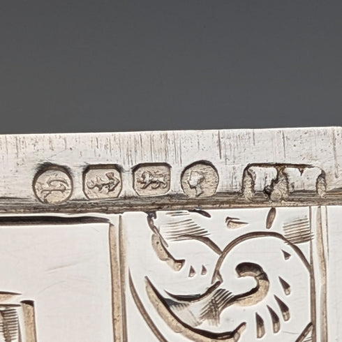 1882年 英国アンティーク 純銀製 カードケース 57g ボックス入り極美品 Frederick Marson