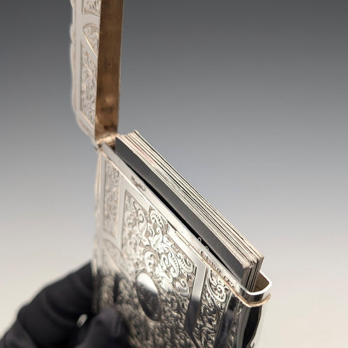 1882年 英国アンティーク 純銀製 カードケース 57g ボックス入り極美品 Frederick Marson