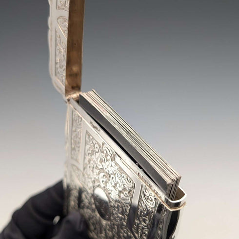 1882年 英国アンティーク 純銀製 カードケース 57g ボックス入り極美品 Frederick Marson