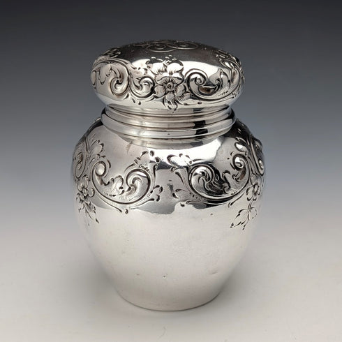 Circa 1900 American Antique Sterling Silver Tea Caddy 118g Black Starr Frost