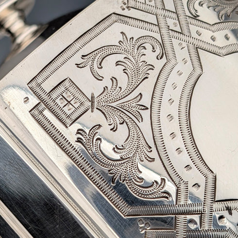 19世紀後半 英国アンティーク シルバープレート製 ティー4点セット James Dixon&Son