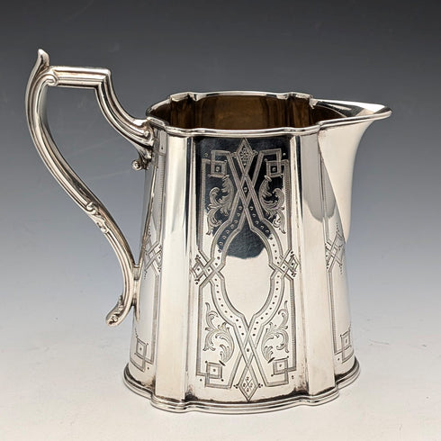 19世紀後半 英国アンティーク シルバープレート製 ティー4点セット James Dixon&Son