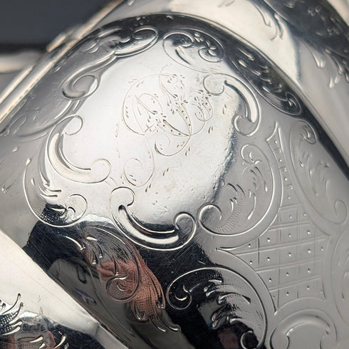 1850年頃 英国アンティーク シルバープレート製 ティーセット 3点セット Padley Parkin