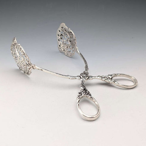 Circa 1900 German antique 800 silver cake tongs