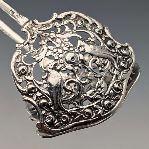 Circa 1900 German antique 800 silver cake tongs