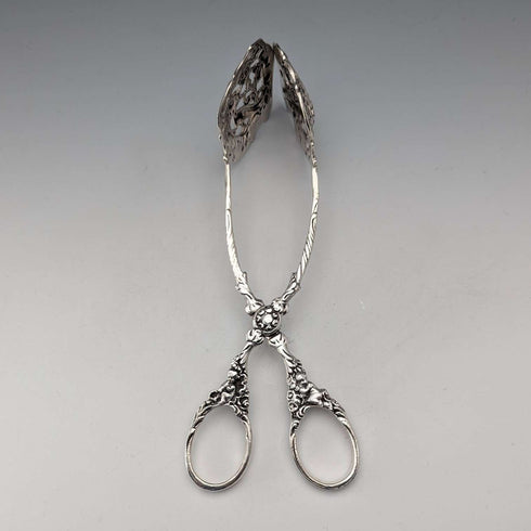 Circa 1900 German antique 800 silver cake tongs